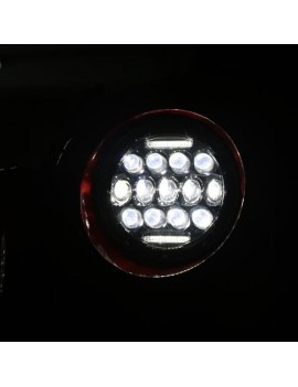2pcs 7" 75W 13-LED 6500K White Light IP67 Waterproof LED Headlights for Motorcycles Black